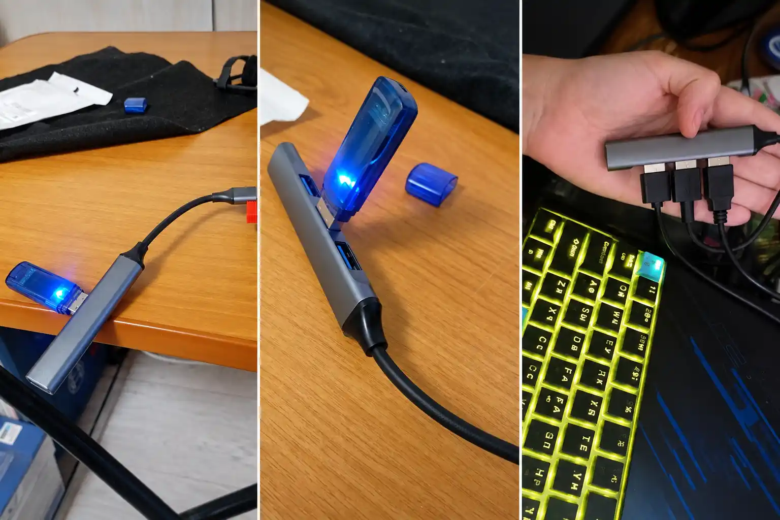 USB Hub 3.0 Type-C, ko‘p portli adapter, noutbuk va MacBook uchun
