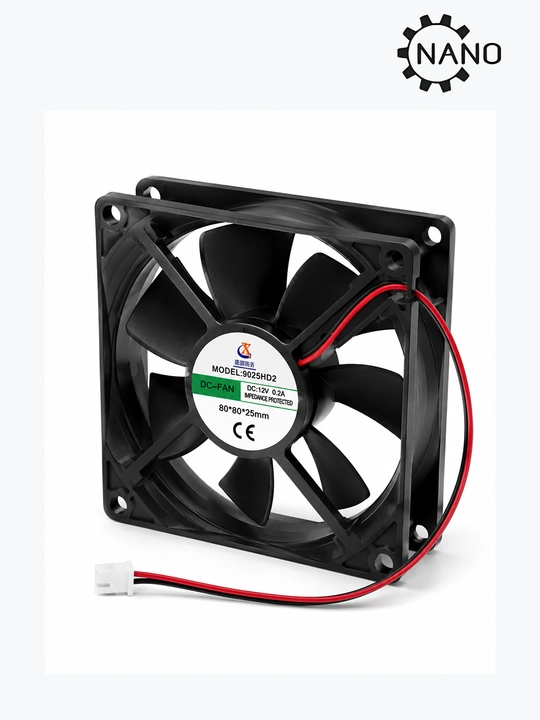 DC FAN 80×80×25 mm — 12V sovutish ventilyatori