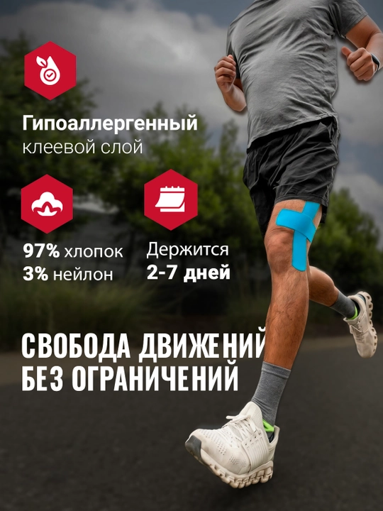 Кинезио тейп Rocktape, 5см*5м, тейп спортивный, для устранения болей в мышцах и суставах