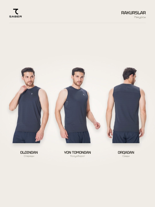 7SABER Dri-Fit Active erkaklar sport maykasi yugurish va sport zali uchun