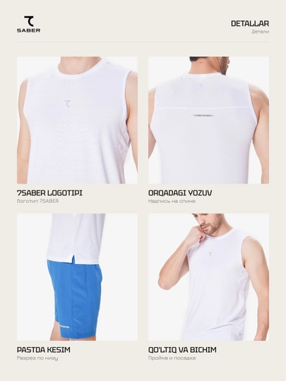 7SABER Dri-Fit Active erkaklar sport maykasi yugurish va sport zali uchun