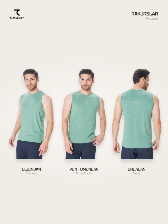7SABER Dri-Fit Active erkaklar sport maykasi yugurish va sport zali uchun