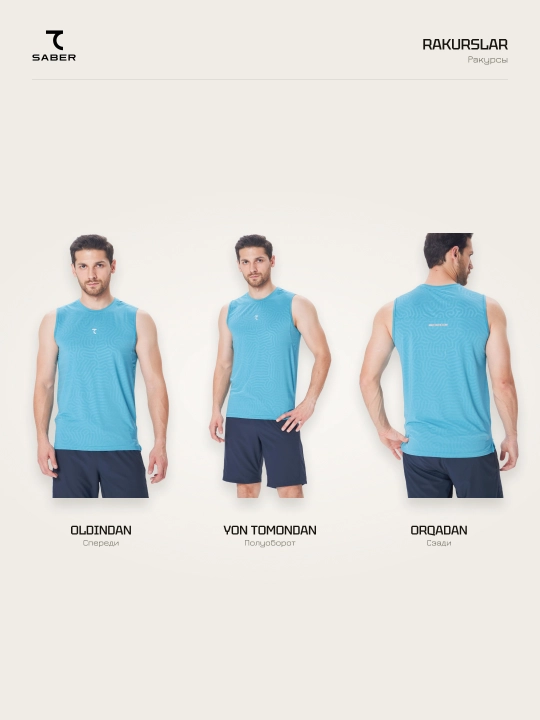 7SABER Dri-Fit Active erkaklar sport maykasi yugurish va sport zali uchun