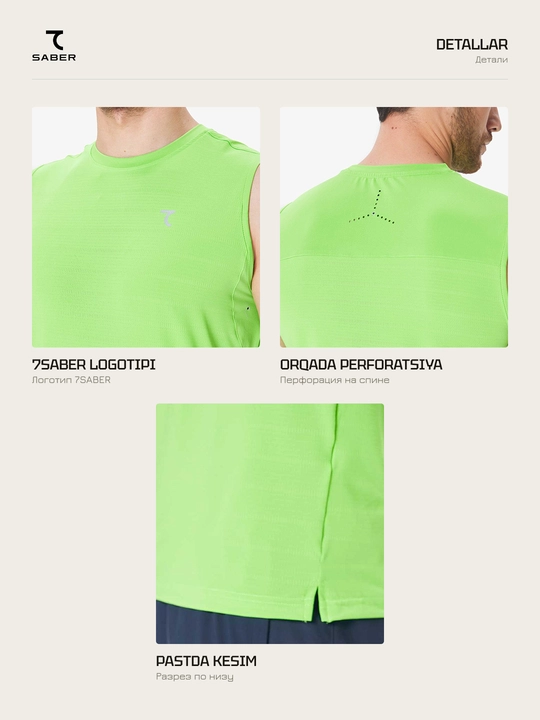 Erkaklar sport maykasi 7SABER Dri-Fit Pro fitnes va yugurish uchun