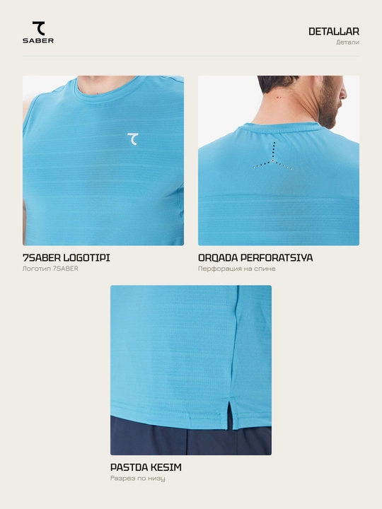 Erkaklar sport maykasi 7SABER Dri-Fit Pro fitnes va yugurish uchun
