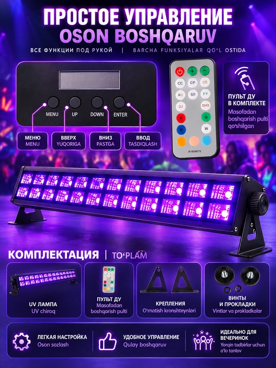 Ultrabinafsha LED proyektor, ultrabinafsha lampa, UV chiroq, 395–405 nm