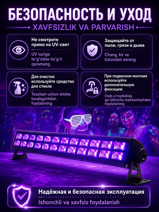 Ultrabinafsha LED proyektor, ultrabinafsha lampa, UV chiroq, 395–405 nm