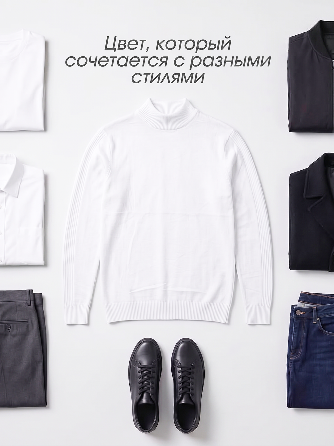 Джемперы для мужчин, водолазка, свитер с воротником джемперы на осень и зиму