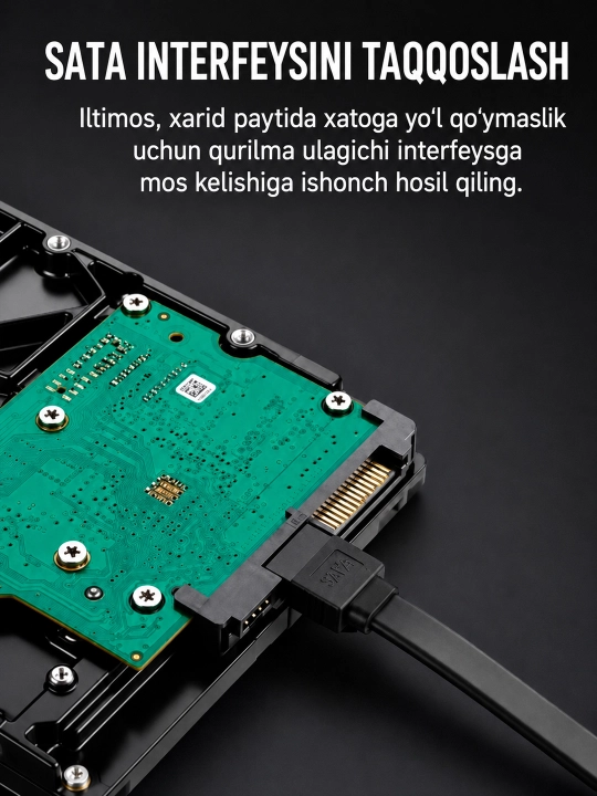 HDD va SSD uchun SATA 3.0 kabeli, 40 sm, 6 Gbit/s gacha, burchakli ulagich