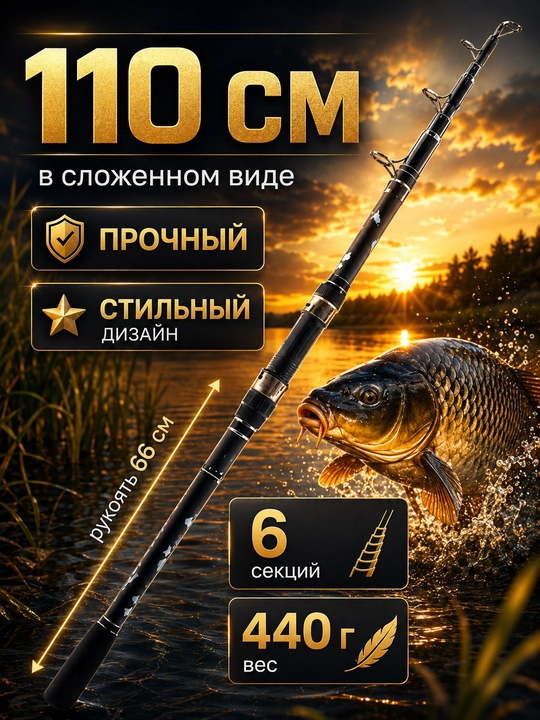 Карповое телескопическое удилище Tele Carp
