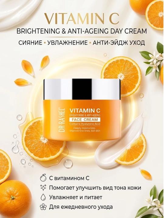 Yuz kremi D.Reychel, C vitamini bilan qarishga qarshi, yorqinlashtiruvchi, 60 g