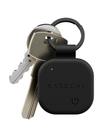 SATECHI Vegan-Leather Keychain with Find My