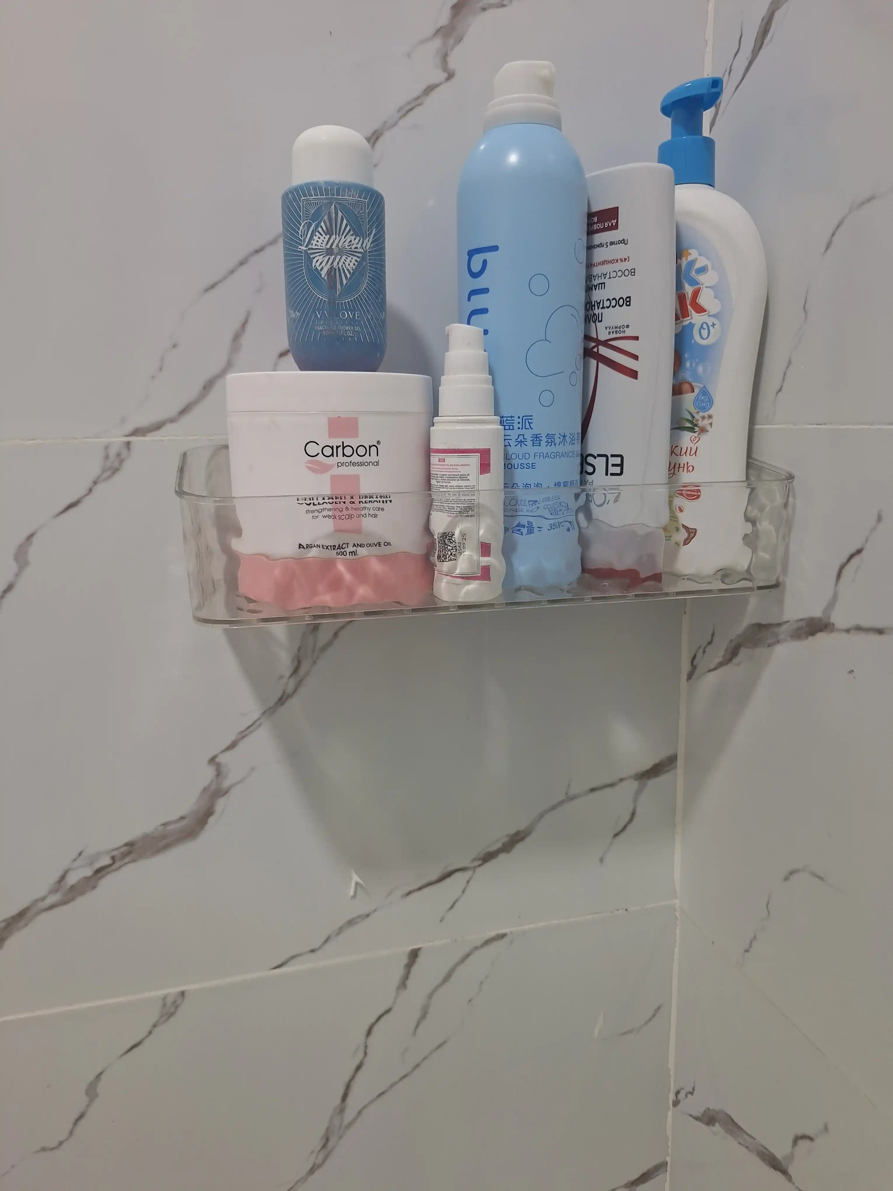 Vannaxona uchun devor tokchasi, to‘g‘ri burchakli, saqlash uchun, teshiksiz, plastik