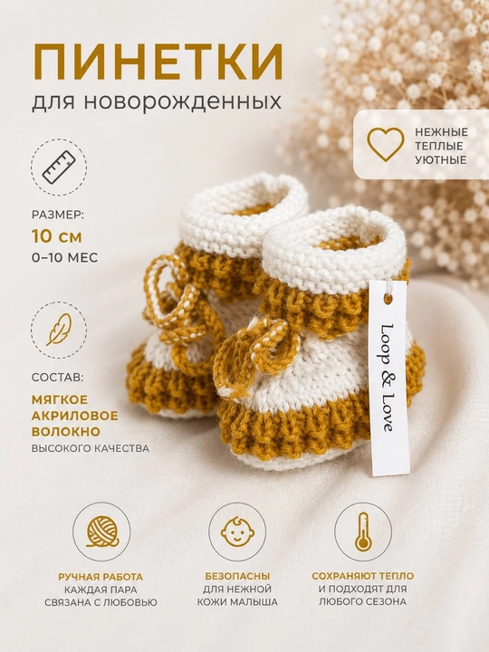 Вязаные детские пинетки