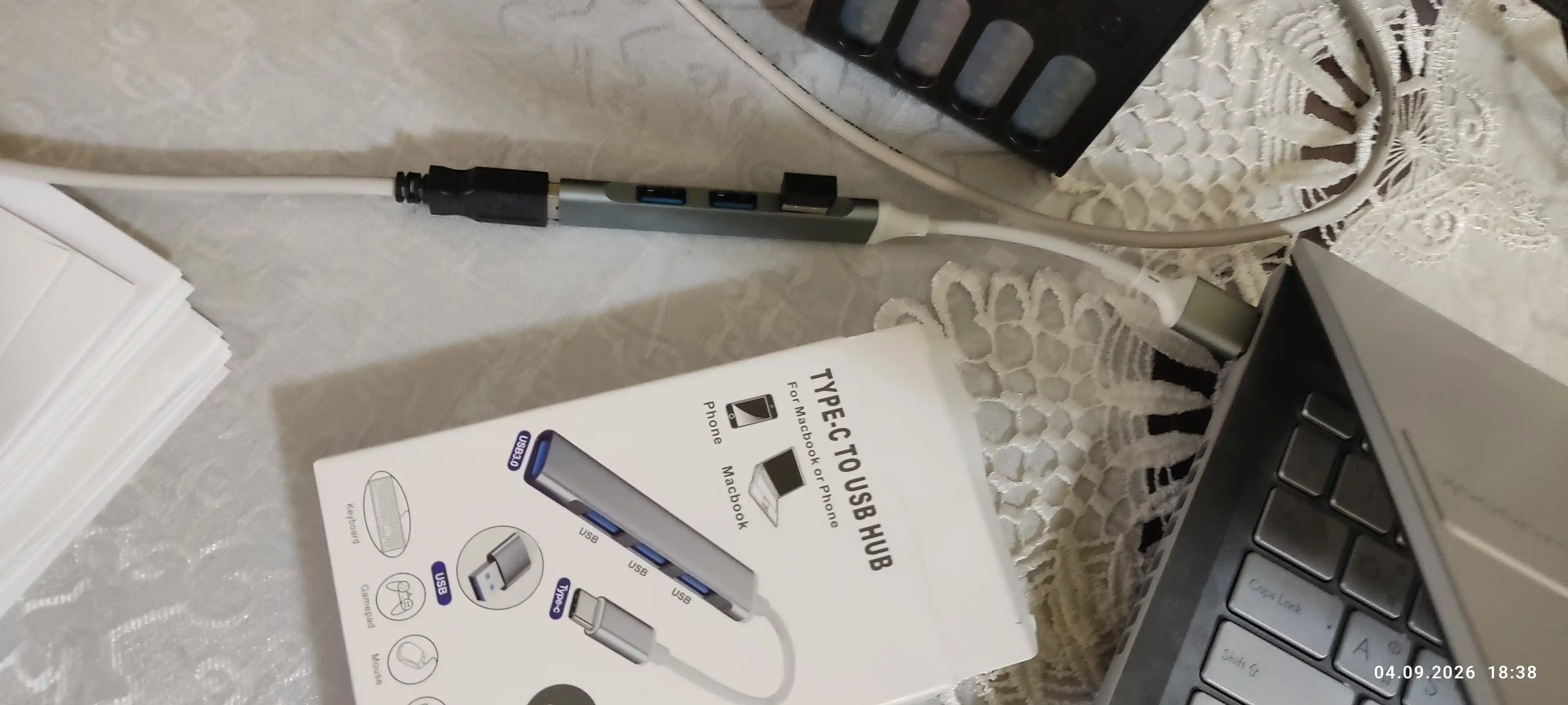 4 portli USB HUB 3.0 Type-C Hub konsentratori, USB porti