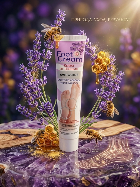 Klin-Cosmetika oziqlantiruvchi va namlovchi oyoq kremi, Lavanda ekstrakti bilan, 125 gr
