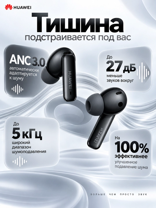 HUAWEI FreeBuds 6i simsiz quloqchinlari: TWS, faol shovqinni kamaytirish ANC, IP54