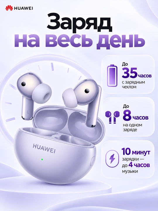 HUAWEI FreeBuds 6i simsiz quloqchinlari: TWS, faol shovqinni kamaytirish ANC, IP54