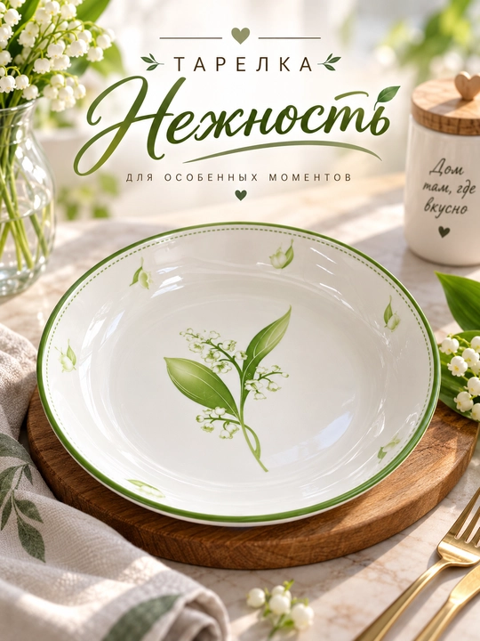 Тарелка с нежными листьями - 
