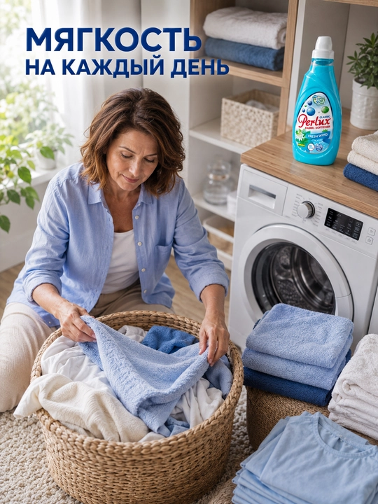 Perlux Classic Fresh Wind kir uchun konditsioner, mato yumshatgich va chayish vositasi, 1 litr
