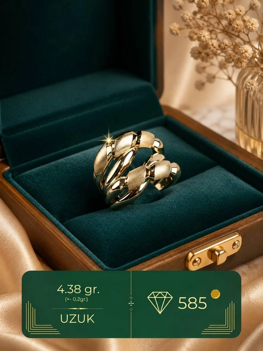Ayollar uchun tillo uzuk, oltin 585 proba, yaqinlariz uchun ajoyib syurpriz, chegirmada