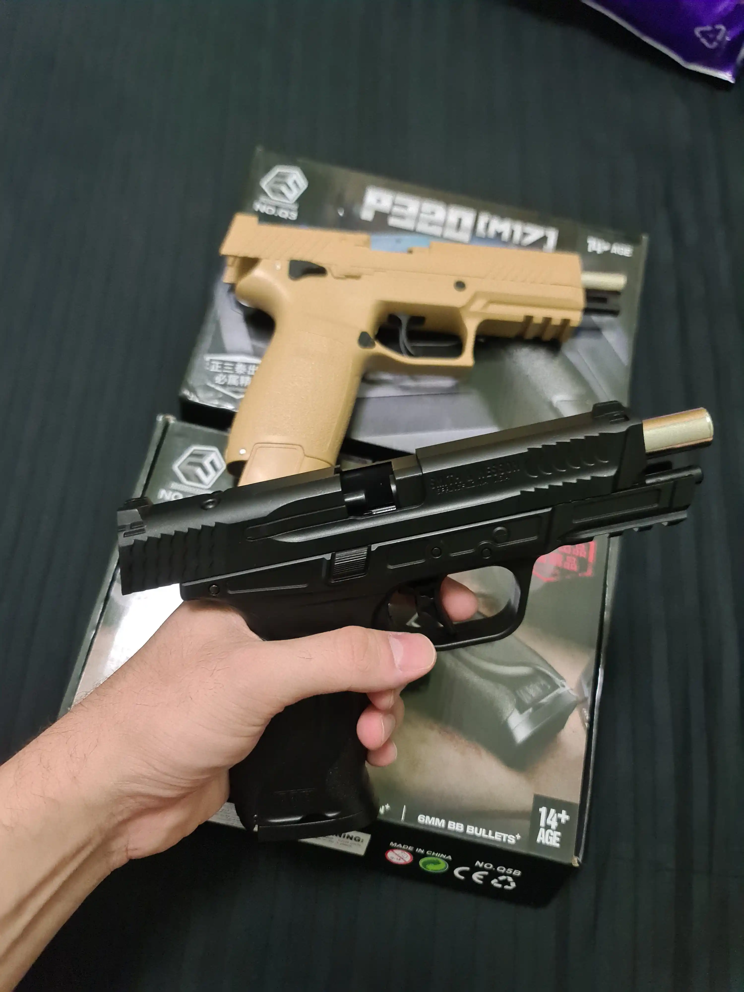 SIG Sauer P320 uslubidagi 6 mm BB Airsoft to‘pponchasi, o‘yinchoq to‘pponcha