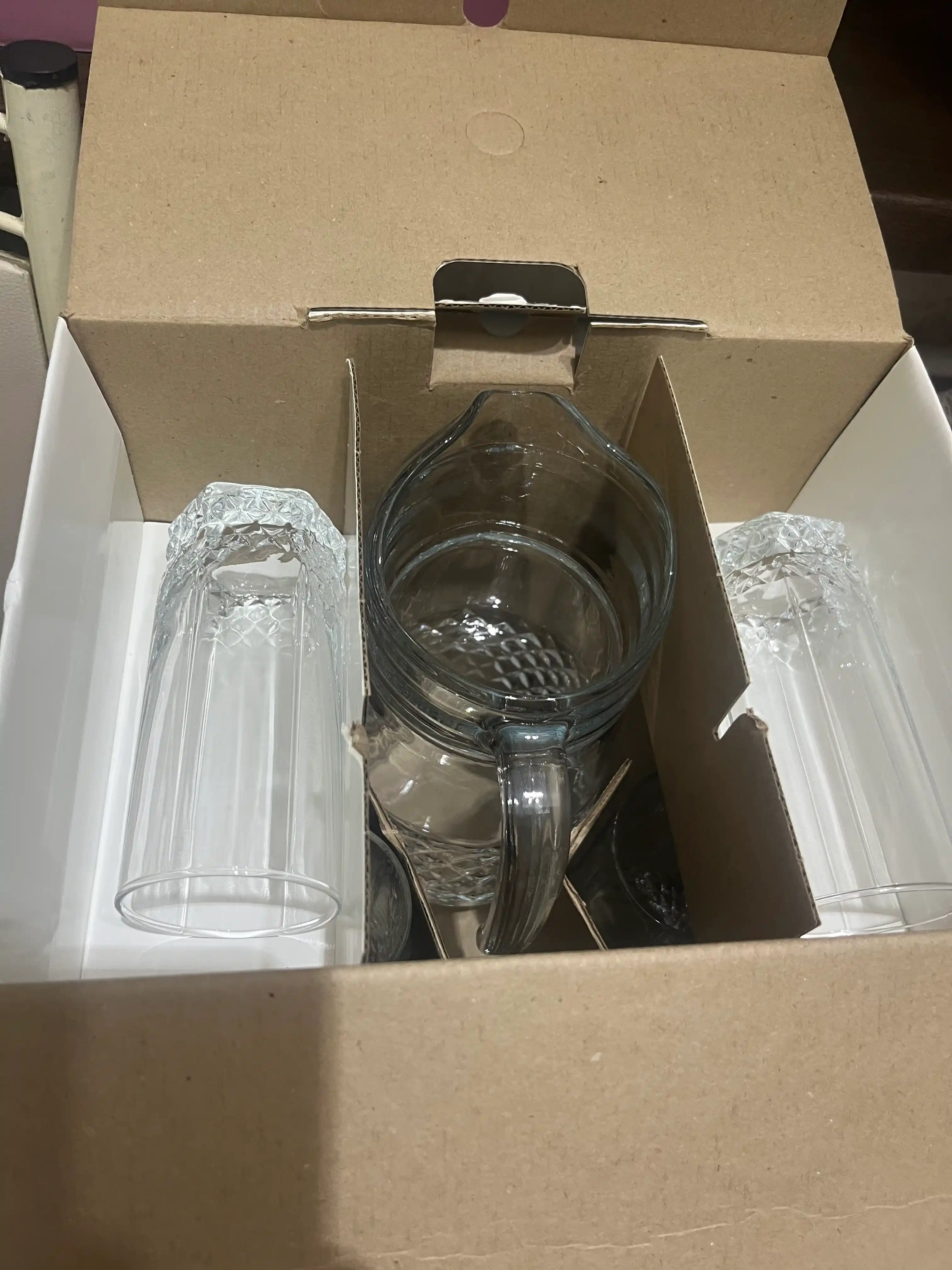 Shisha grafin va stakanlar toʻplami, 1,3 l + 6 ta stakan, 300 ml