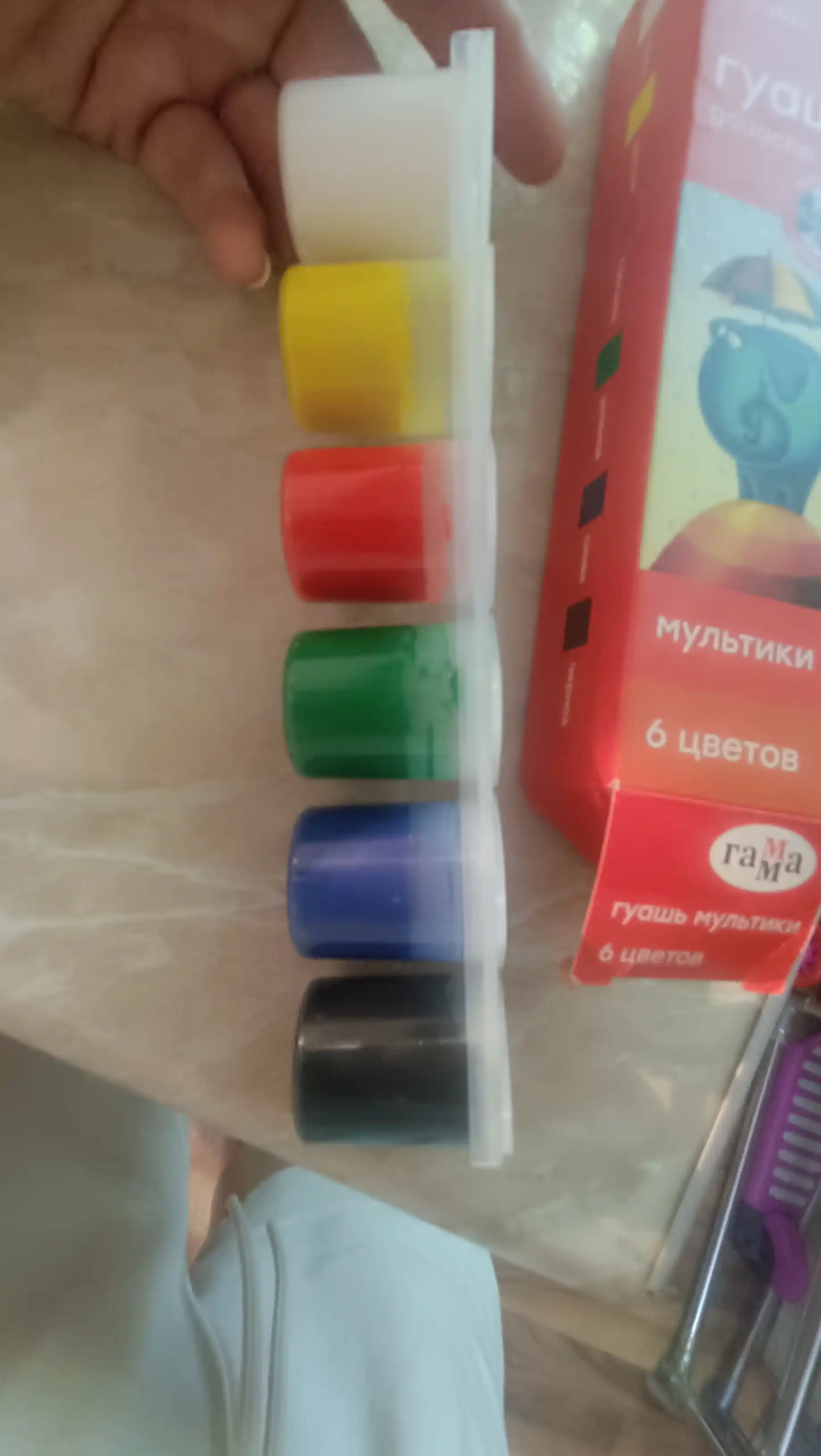 Guash Gamma "Multfilmlar", 6 rang, 15 ml, blokli idishlar, karton quti, 100222-6