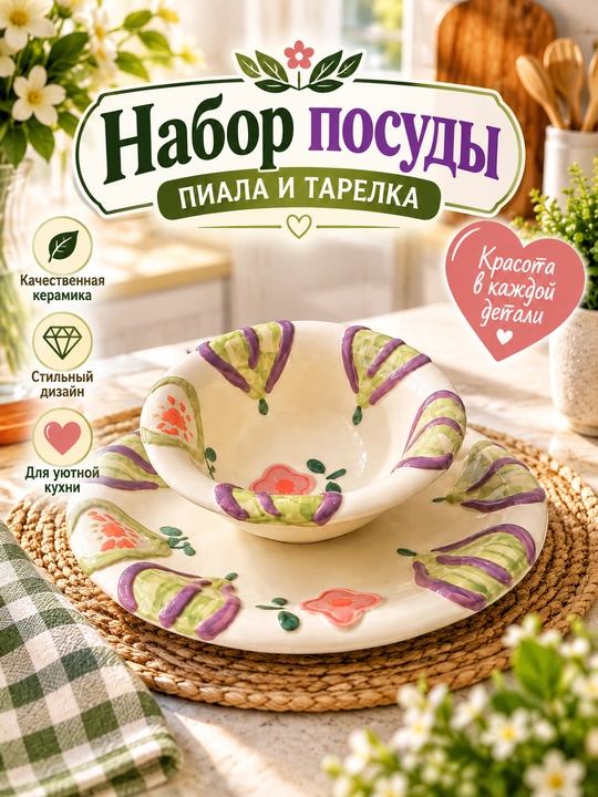 Sho'rva idishi va likopcha - 