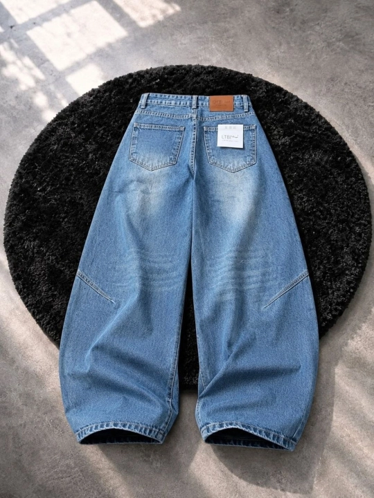 Koreys uslubida ayollar keng jinsi shimlar—katta o‘lchamli,baggi,yuqori belli S,M,L,XL,2XL