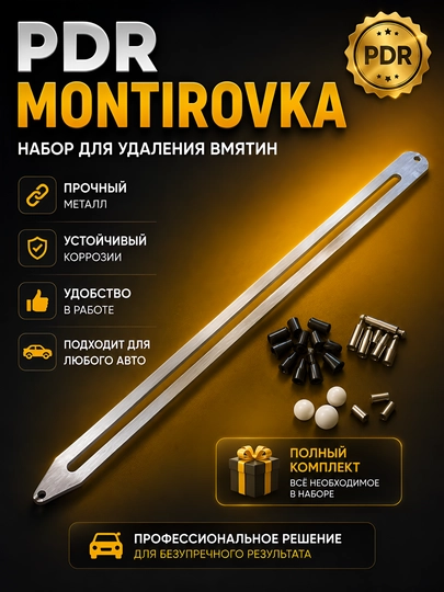 PDR монтировка с комплектом насадок для удаления вмятин без покраски - 