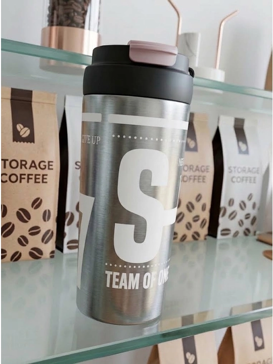Термокружка Coffee 550 мл, нержавеющая сталь, с крышкой, термостакан для кофе