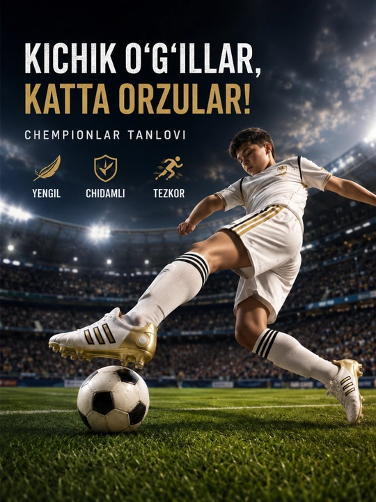 Yengil, nafas oluvchi va sirpanishga chidamli futbol butsasi