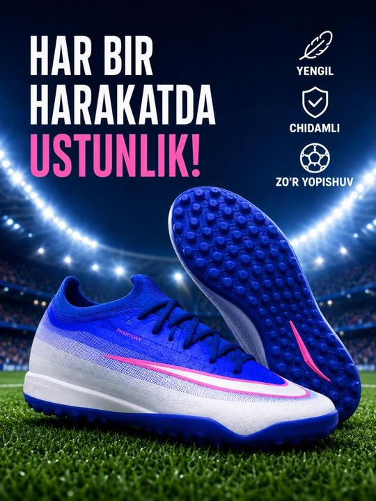 Yengil, nafas oluvchi va sirpanishga chidamli futbol butsasi - 