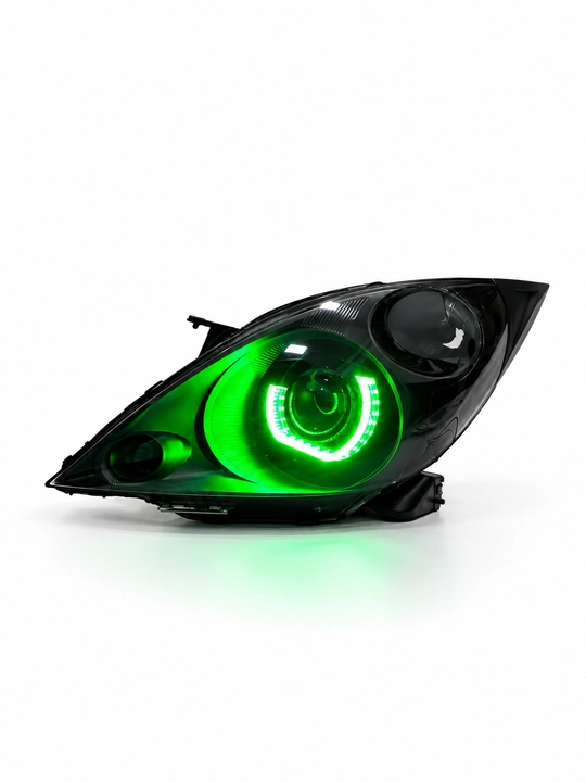 Bi-LED фары для Chevrolet Spark, RGB подсветка, управление с телефона, Angel Eyes