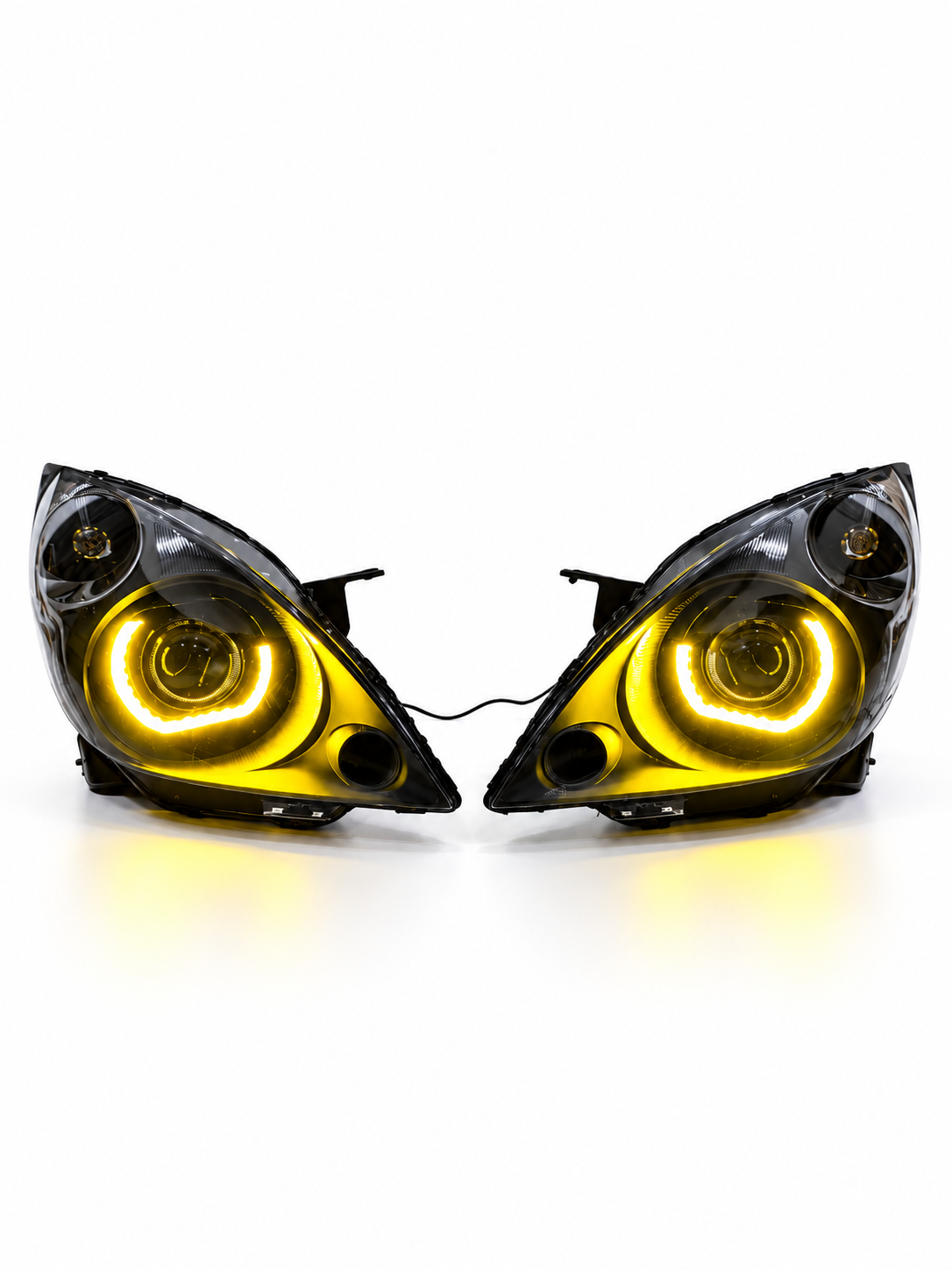 Bi-LED фары для Chevrolet Spark, RGB подсветка, управление с телефона, Angel Eyes