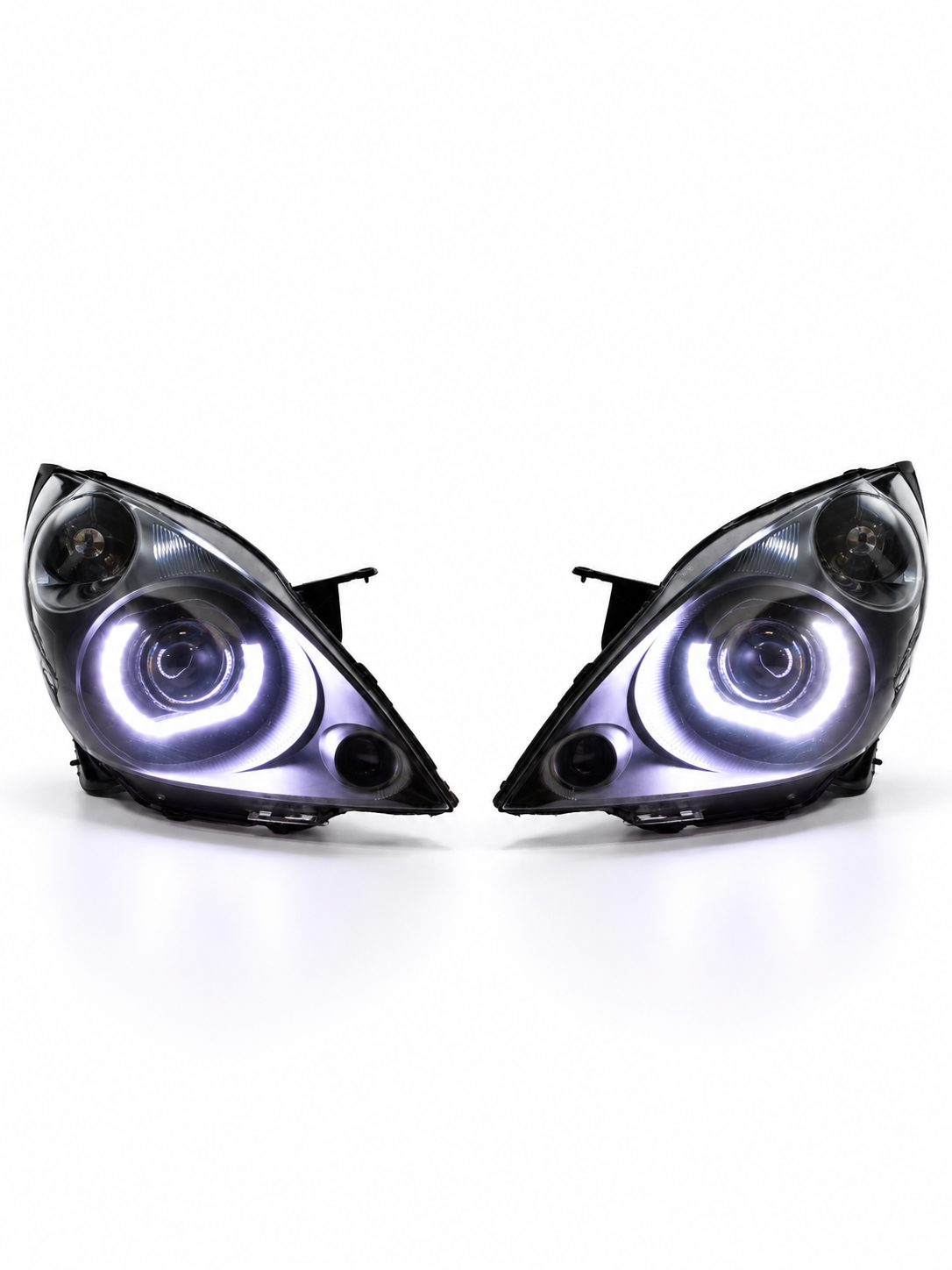 Bi-LED фары для Chevrolet Spark, RGB подсветка, управление с телефона, Angel Eyes