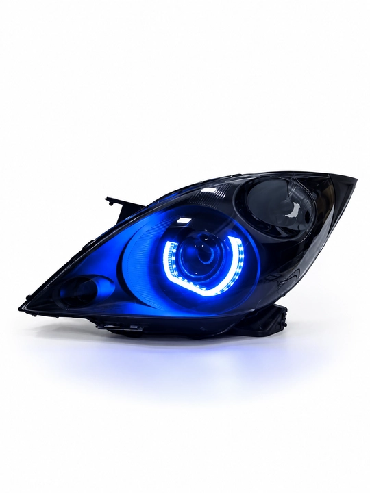 Bi-LED фары для Chevrolet Spark, RGB подсветка, управление с телефона, Angel Eyes