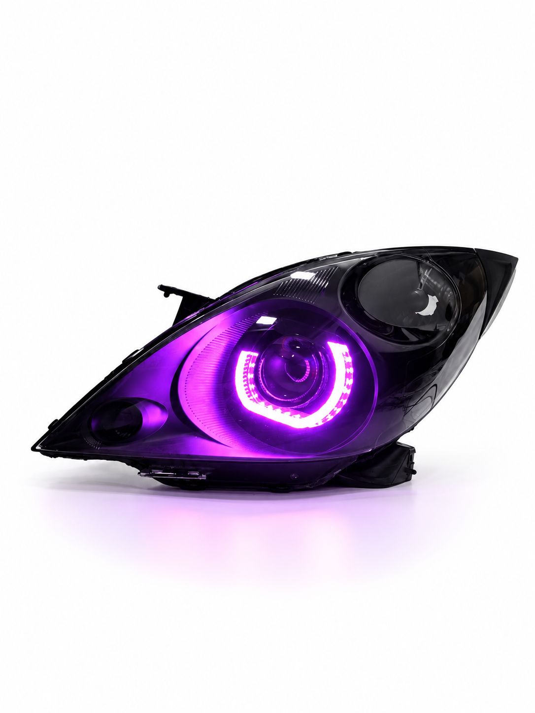 Bi-LED фары для Chevrolet Spark, RGB подсветка, управление с телефона, Angel Eyes