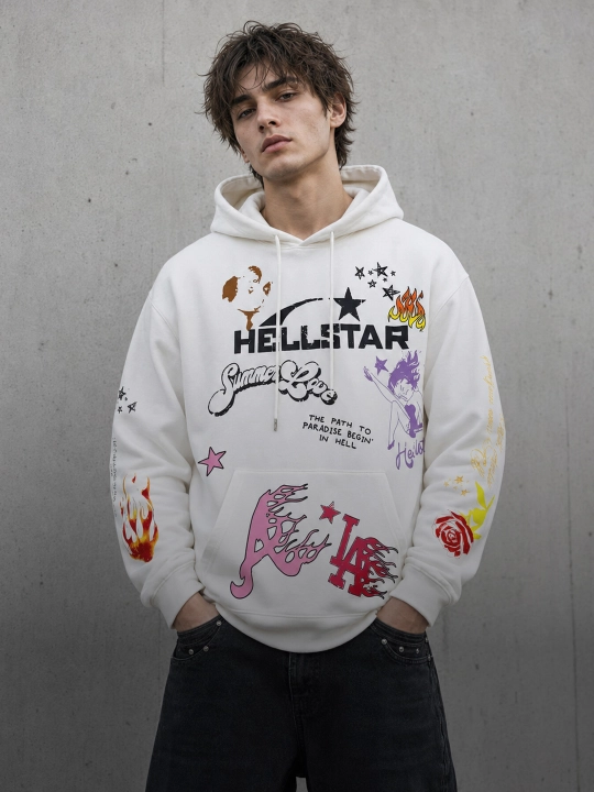 Худи оверсайз унисекс с принтом Hellstar, streetwear, Y2K