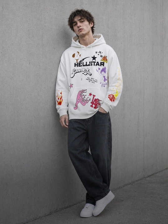 Худи оверсайз унисекс с принтом Hellstar, streetwear, Y2K