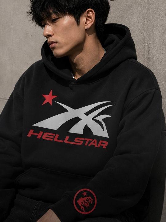 Худи оверсайз унисекс с принтом Hellstar, streetwear, Y2K - 
