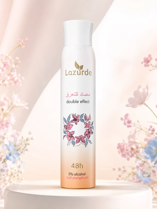 Lazurde 48H ayollar uchun dezodorant-antiperspirant spreyi, 0% spirt - 