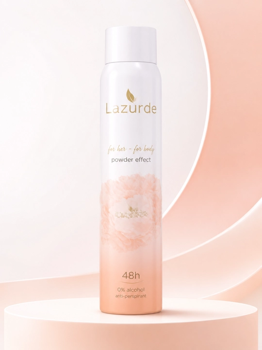 Lazurde 48H ayollar uchun dezodorant-antiperspirant spreyi, 0% spirt - 