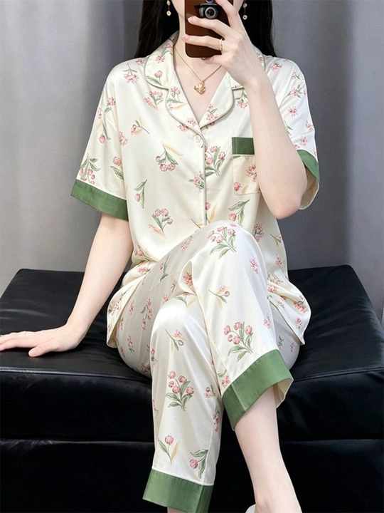 Пижама для женщин, комплект, рубашка и штаны, размеры L–2XL