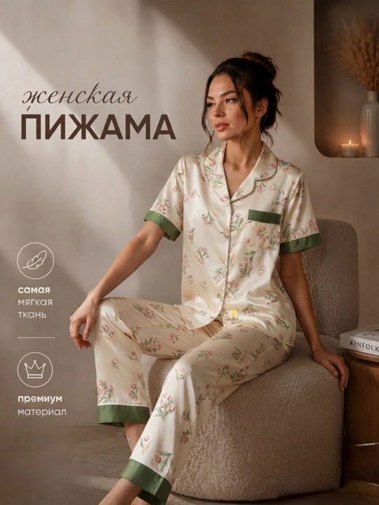 Пижама для женщин, комплект, рубашка и штаны, размеры L–2XL