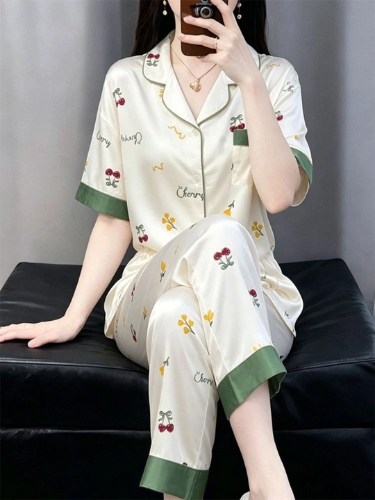 Пижама для женщин, комплект, рубашка и штаны, размеры L–2XL