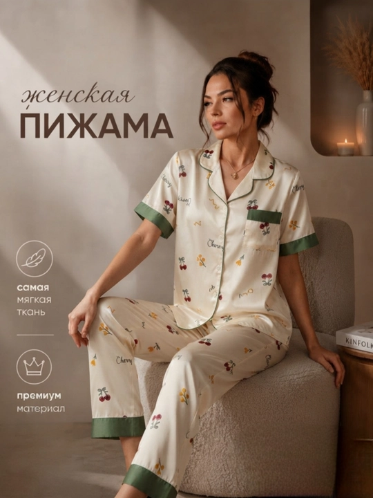 Пижама для женщин, комплект, рубашка и штаны, размеры L–2XL