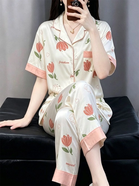 Пижама для женщин, комплект, рубашка и штаны, размеры L–2XL