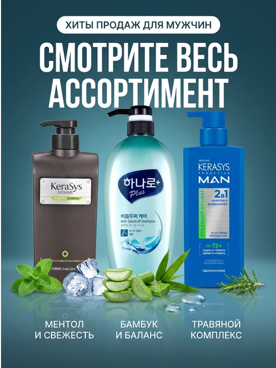 Kerasys erkaklar va ayollar shampuni qazg‘oqqa qarshi yog‘li sochlar uchun, 400 ml, Koreya